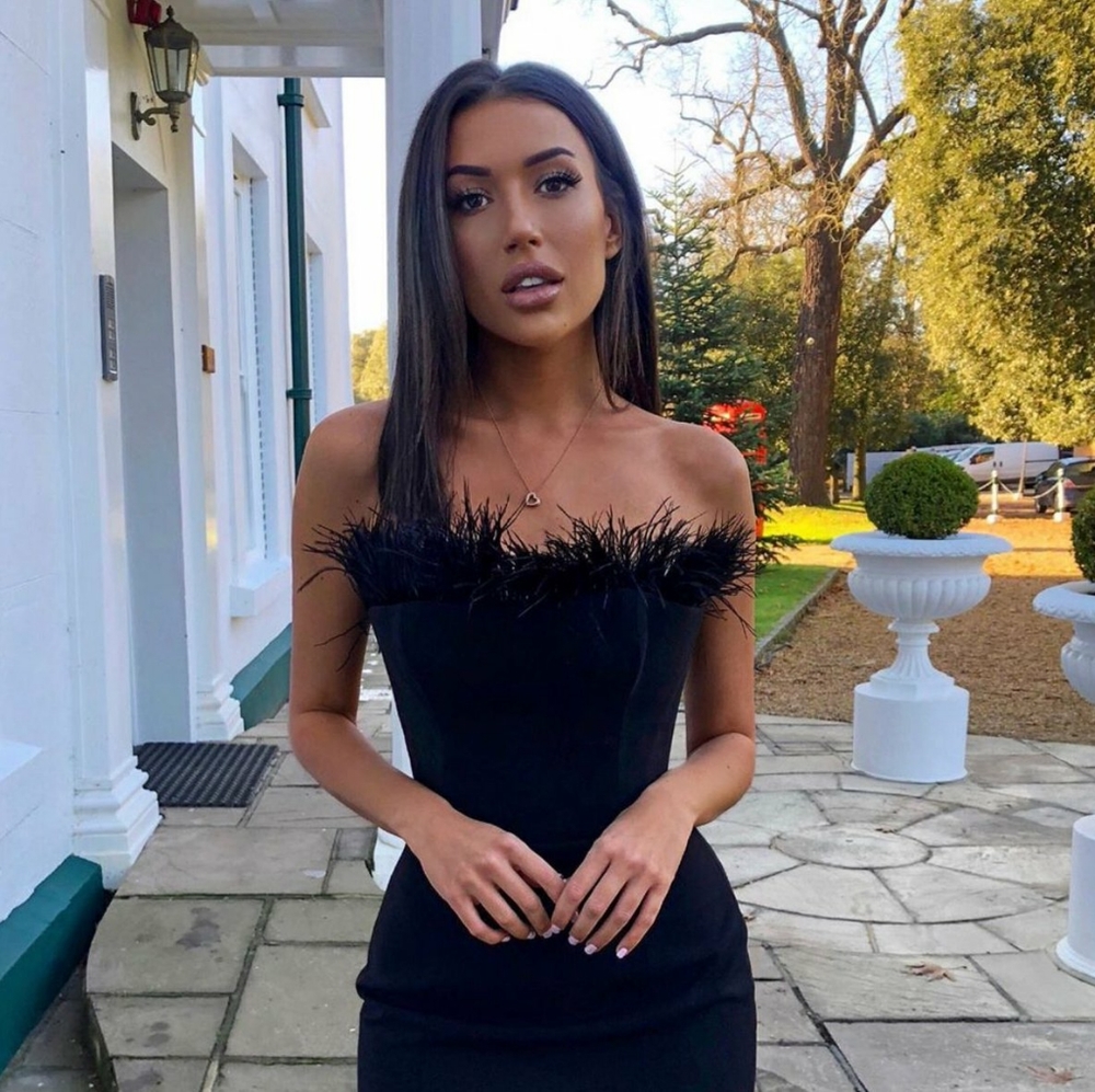 SOLD House of CB Bianca Feather Dress Black - Picture 4 of 10